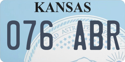 KS license plate 076ABR