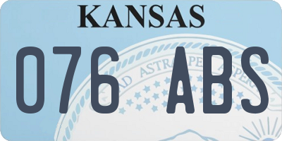 KS license plate 076ABS