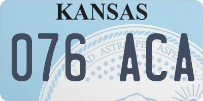 KS license plate 076ACA