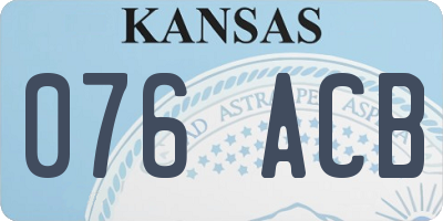 KS license plate 076ACB