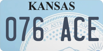 KS license plate 076ACE