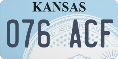 KS license plate 076ACF