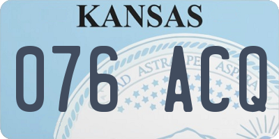 KS license plate 076ACQ