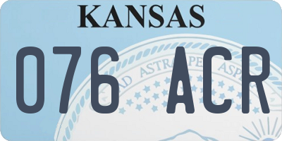 KS license plate 076ACR