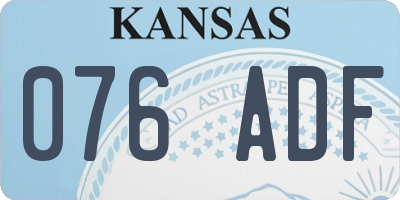 KS license plate 076ADF