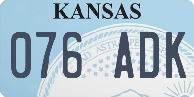 KS license plate 076ADK