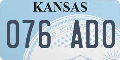 KS license plate 076ADO