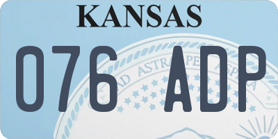 KS license plate 076ADP