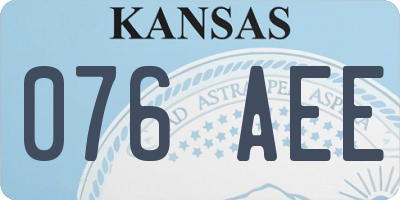 KS license plate 076AEE