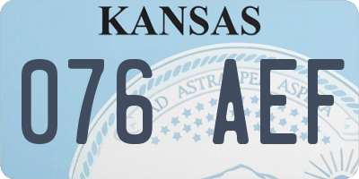 KS license plate 076AEF