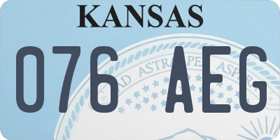 KS license plate 076AEG