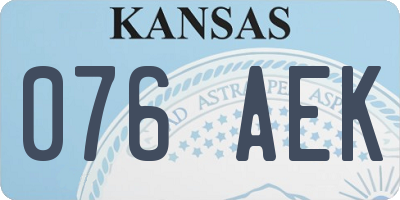 KS license plate 076AEK