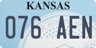 KS license plate 076AEN