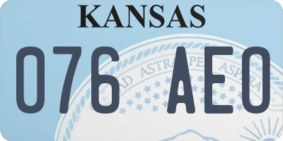 KS license plate 076AEO