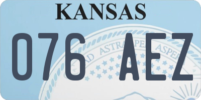 KS license plate 076AEZ