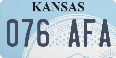 KS license plate 076AFA