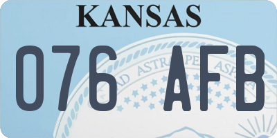 KS license plate 076AFB
