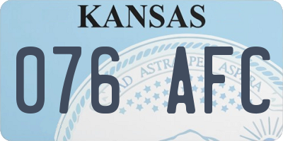 KS license plate 076AFC