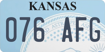 KS license plate 076AFG
