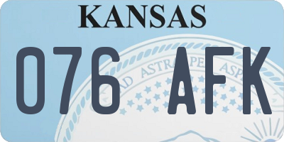 KS license plate 076AFK