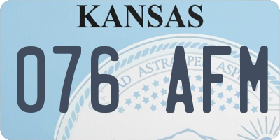 KS license plate 076AFM