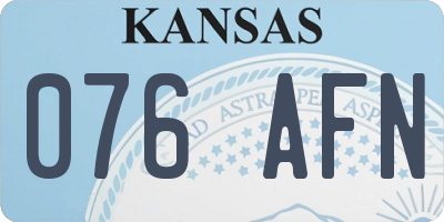 KS license plate 076AFN