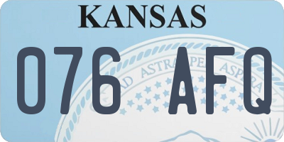 KS license plate 076AFQ