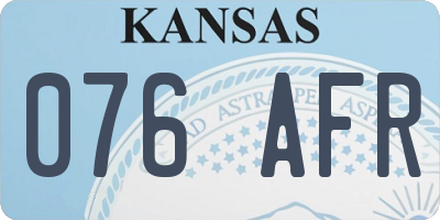 KS license plate 076AFR