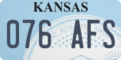 KS license plate 076AFS