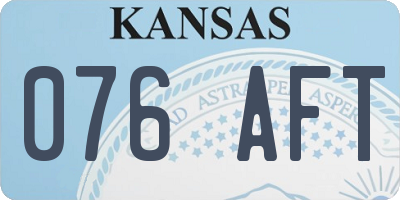 KS license plate 076AFT