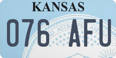 KS license plate 076AFU
