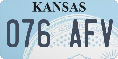KS license plate 076AFV