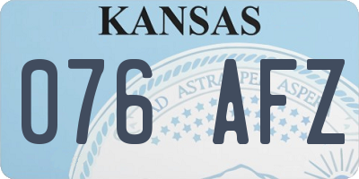 KS license plate 076AFZ