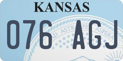 KS license plate 076AGJ