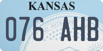 KS license plate 076AHB