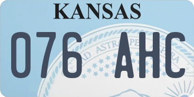 KS license plate 076AHC
