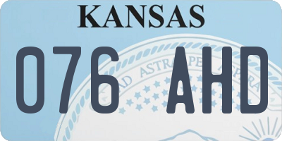 KS license plate 076AHD