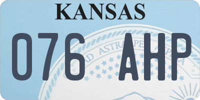 KS license plate 076AHP