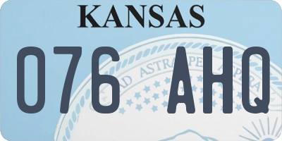 KS license plate 076AHQ