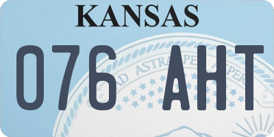 KS license plate 076AHT