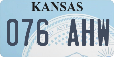 KS license plate 076AHW