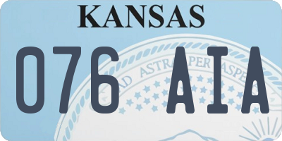 KS license plate 076AIA