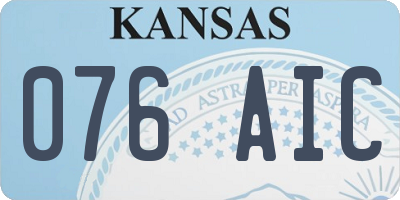 KS license plate 076AIC