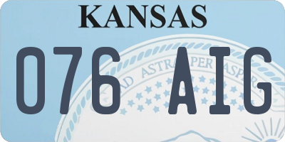 KS license plate 076AIG