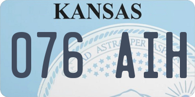 KS license plate 076AIH