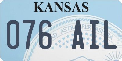 KS license plate 076AIL