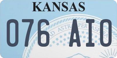 KS license plate 076AIO