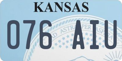 KS license plate 076AIU