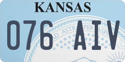 KS license plate 076AIV