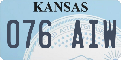 KS license plate 076AIW